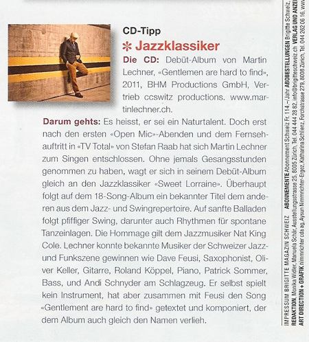 CD-Tipp Brigitte Juni/2011